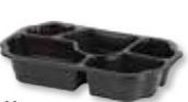 Menüschale 5-teilig, ca. 1'000 ml, 265 x 162 x 47 mm, PP, schwarz