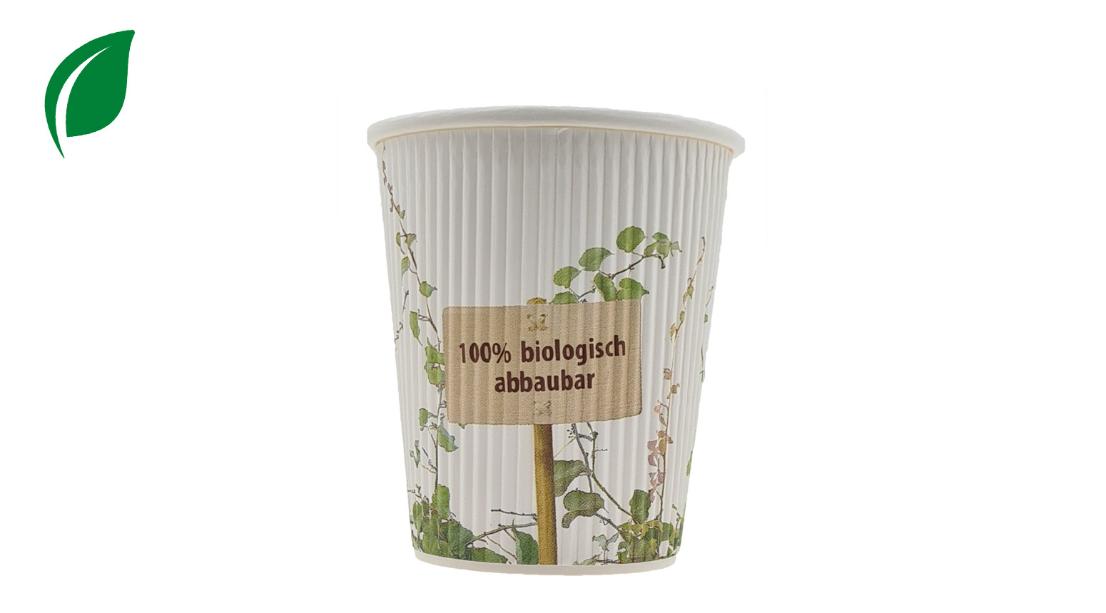 Kartonbecher ÖKO-LINE, 200 ml, Ø 80 mm, doppelwandig gerippt