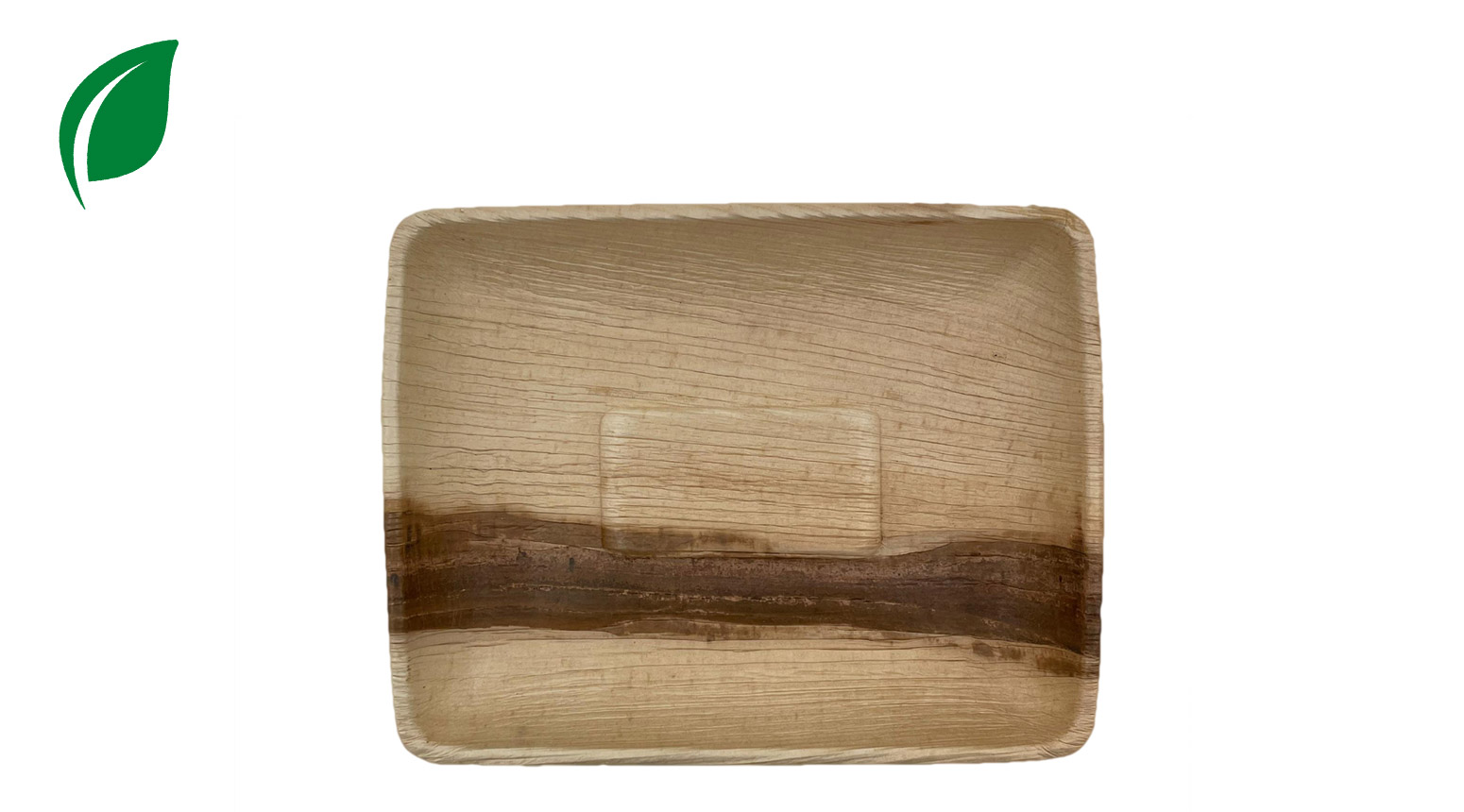 Palmblatt Teller, rechteckig, 170 x 140 x 25 mm