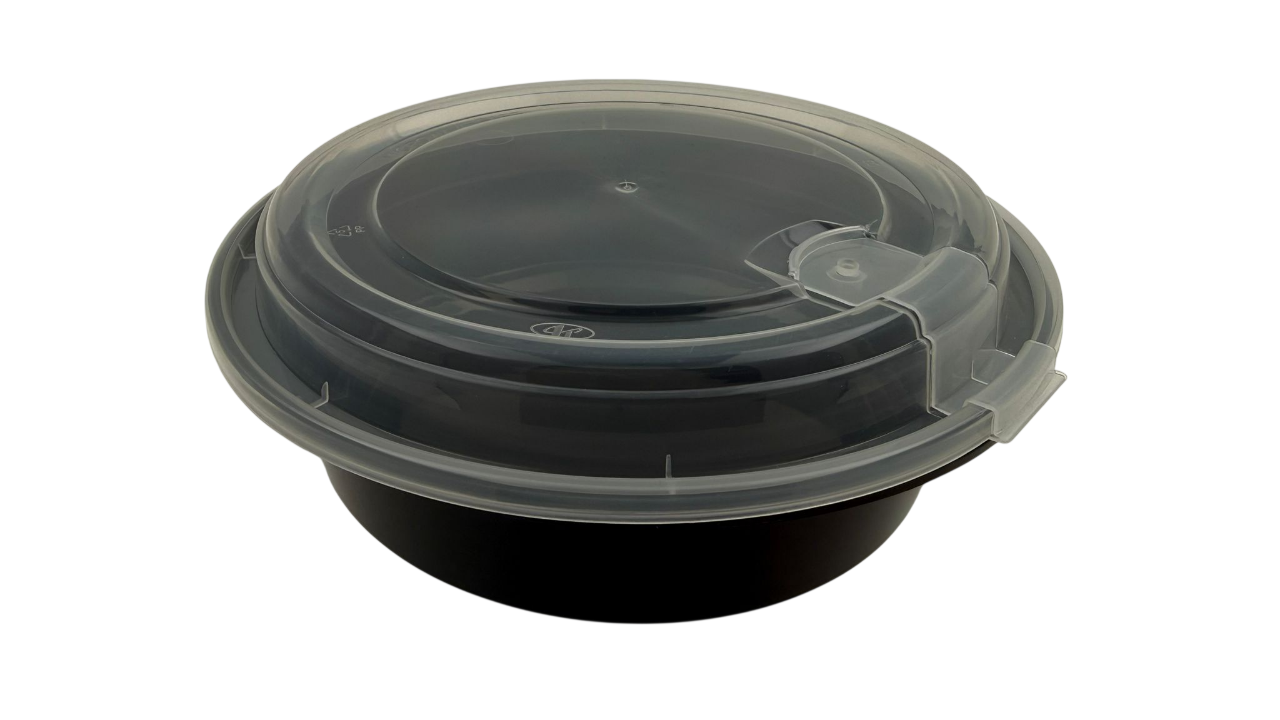 Menüschale rund inkl. Deckel, 700 ml, Ø 169 mm, PP, schwarz
