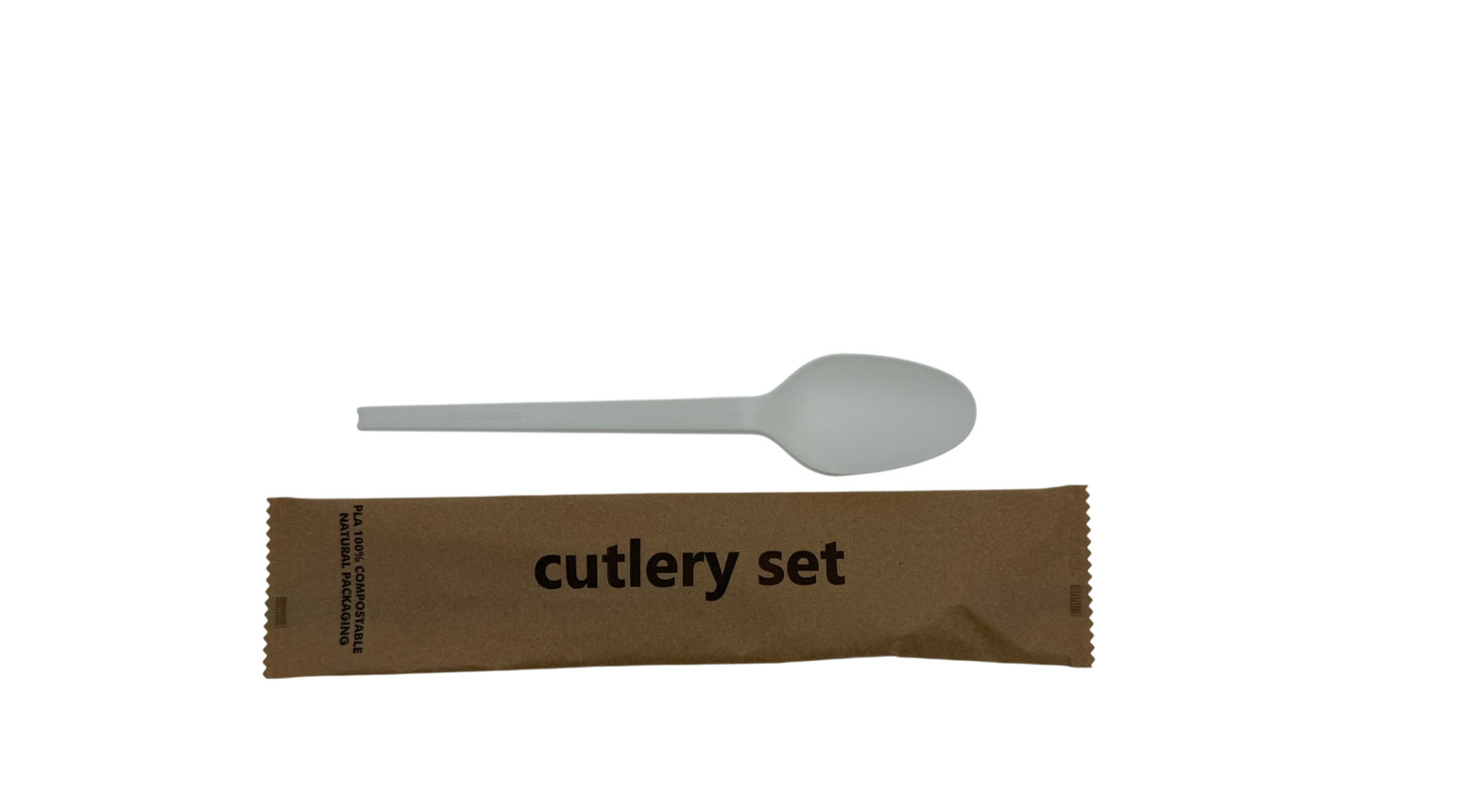 Löffel ÖKO-LINE, einzeln verpackt, 160 mm, CPLA, weiss