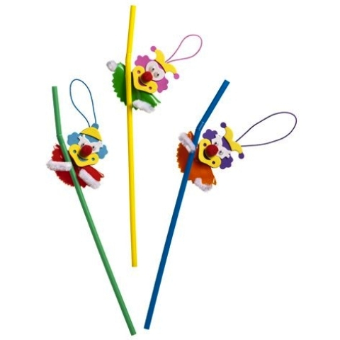 Trinkhalm biegbar "Clown" Ø 5 x 240 mm