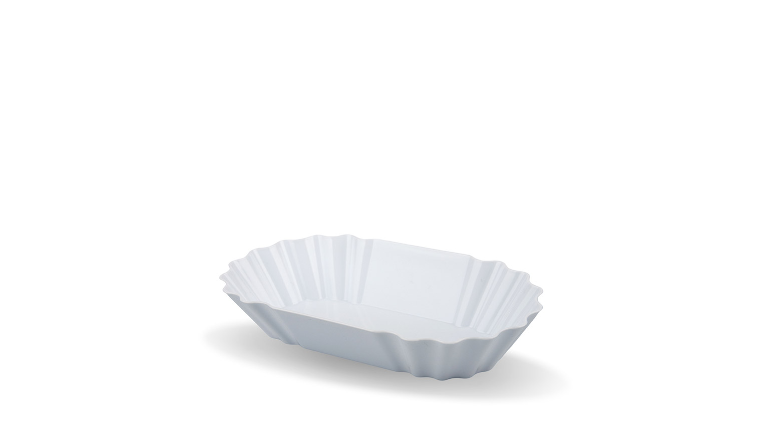 Pommes-Frites Schale, Mehrwegteller, 190x110x40 mm, PP, weiss, inkl. Transportbox