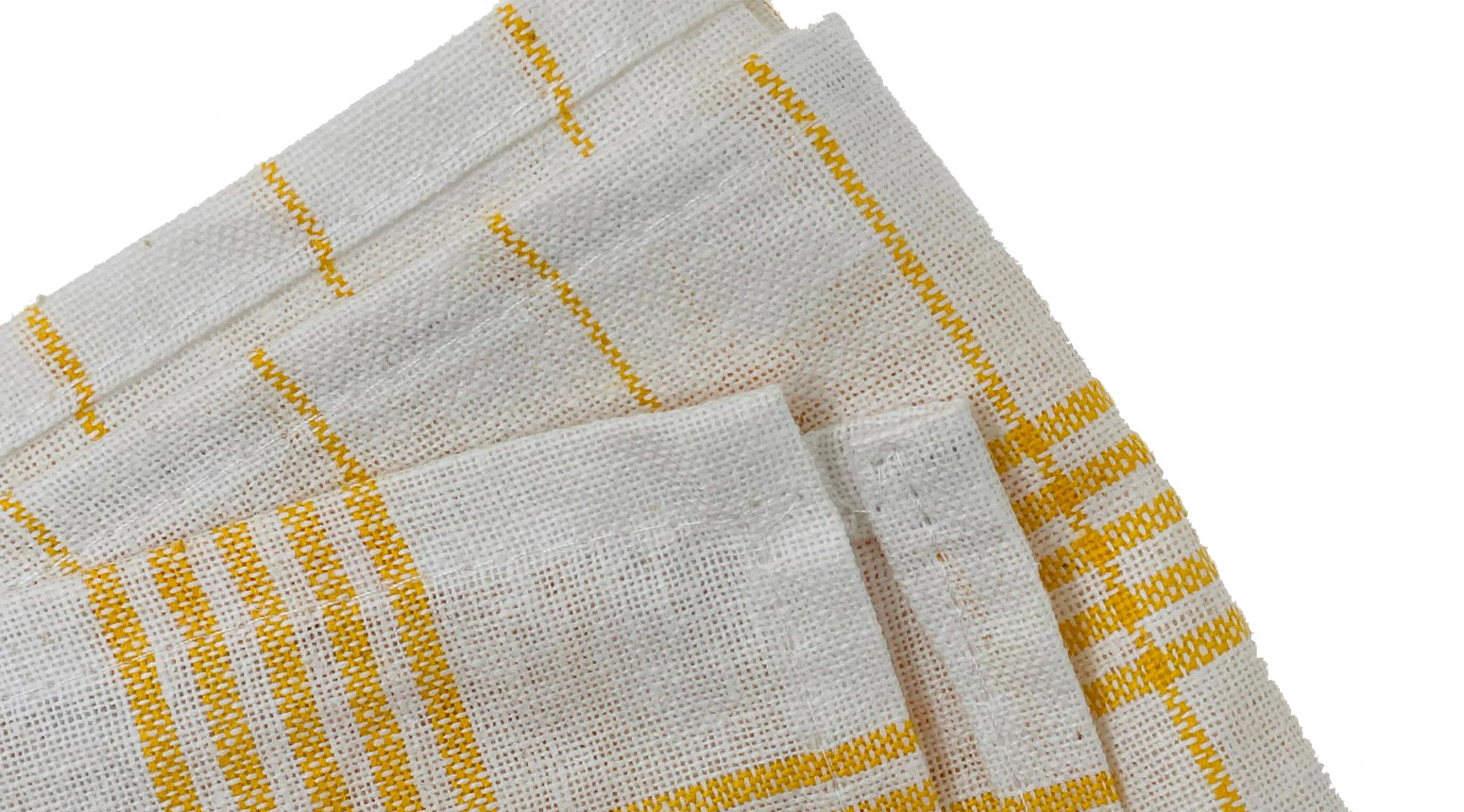 Geschirrtuch Halbleinen gelb/weiss