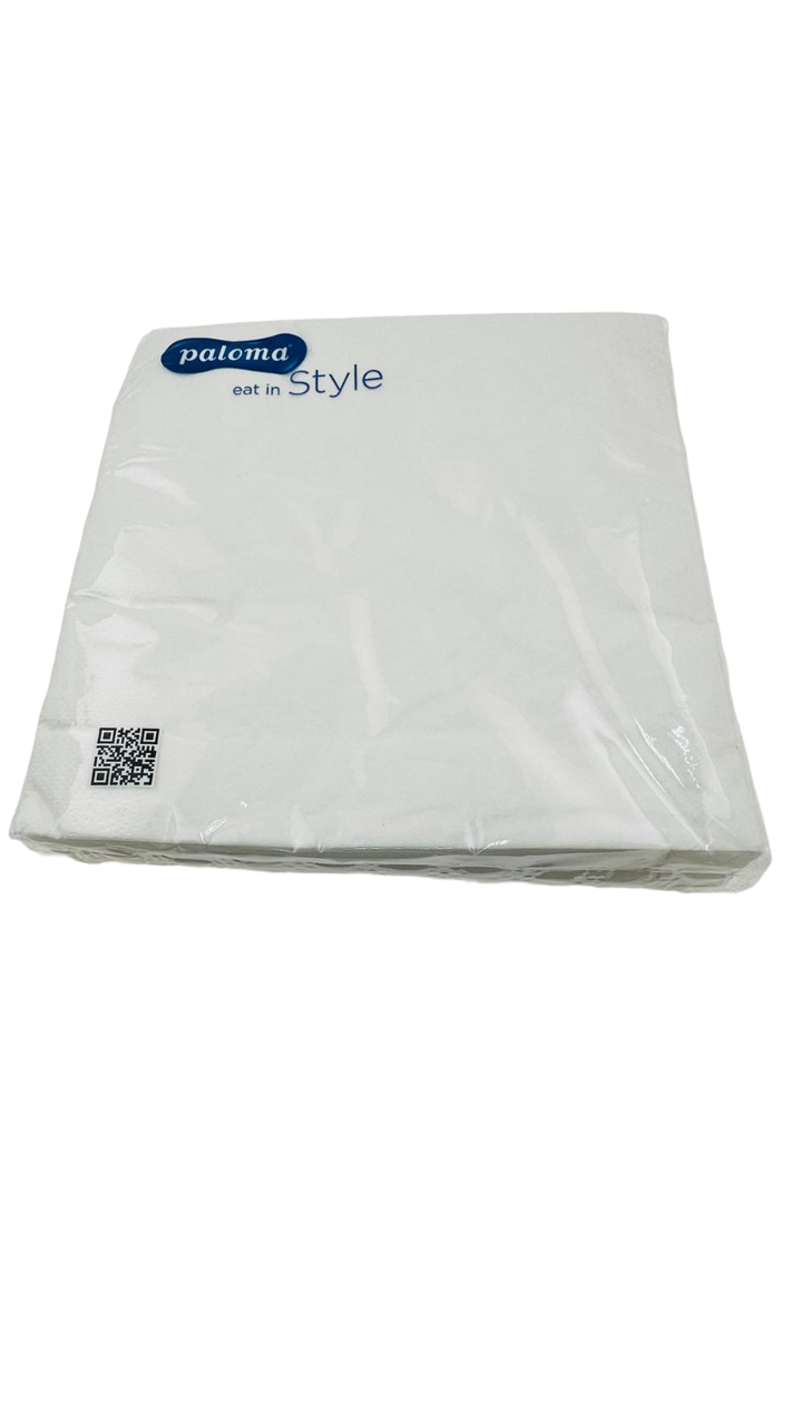 Serviette weiss, Paloma, 2-lagig, 40 x 40 cm