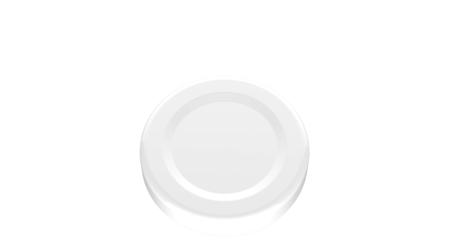 Deckel zu Weithalsflasche aus Glas, TO-48, weiss