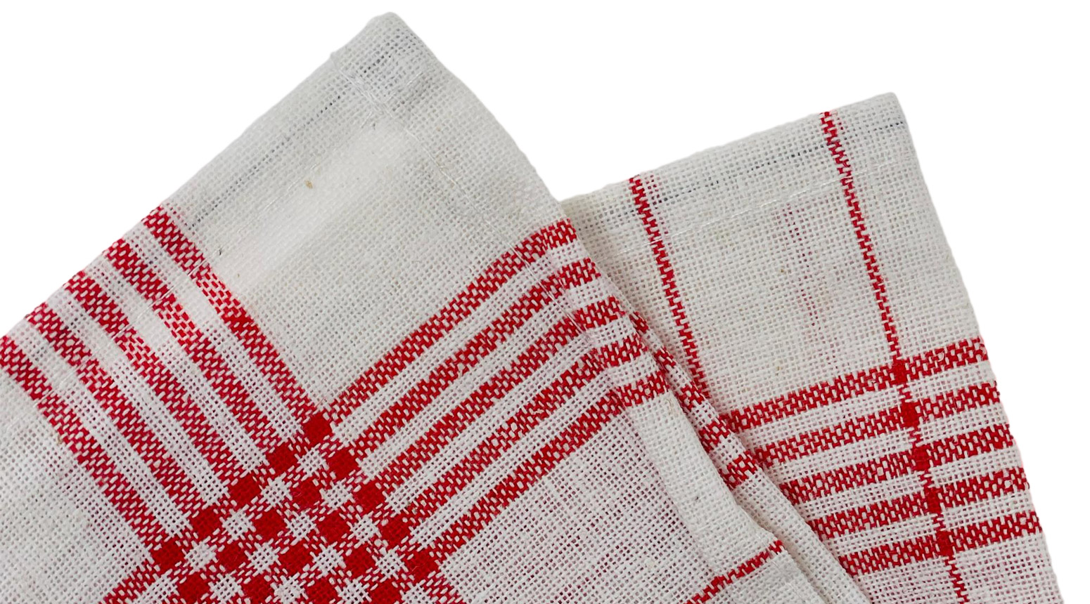 Geschirrtuch Halbleinen rot/weiss