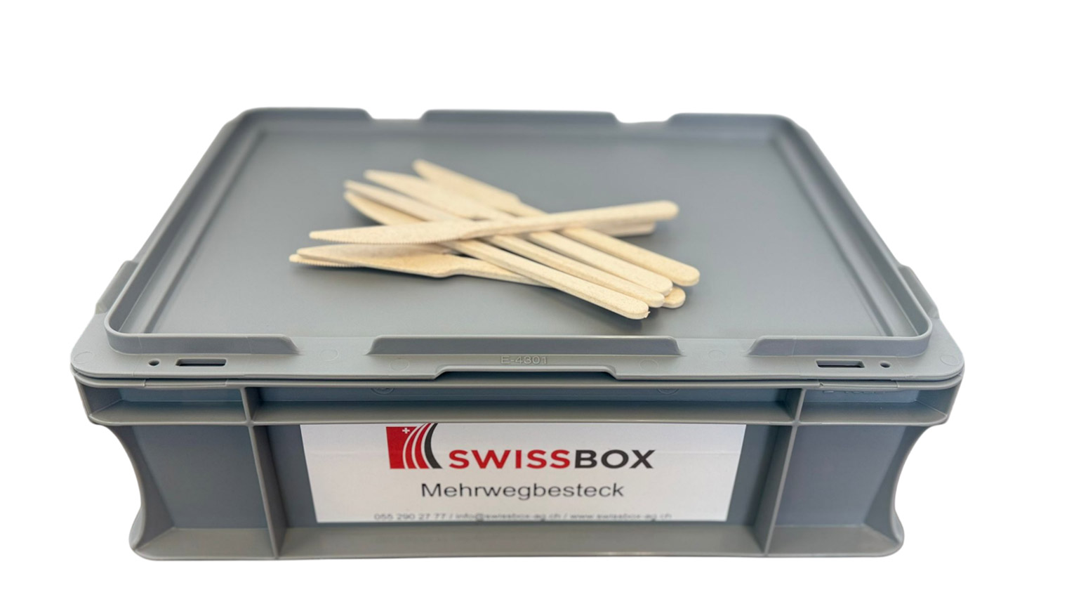 Messer, Mehrwegbesteck, 200 mm, PP, nature, inkl. Transportbox