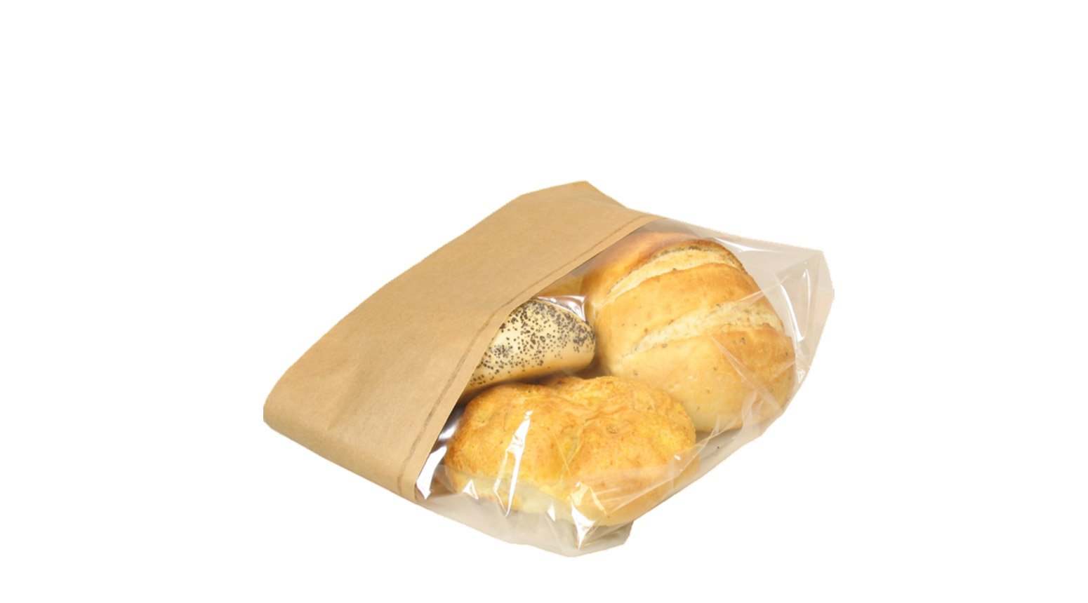 Sandwichbeutel 34 x 16 x 5 cm, transparent / braun