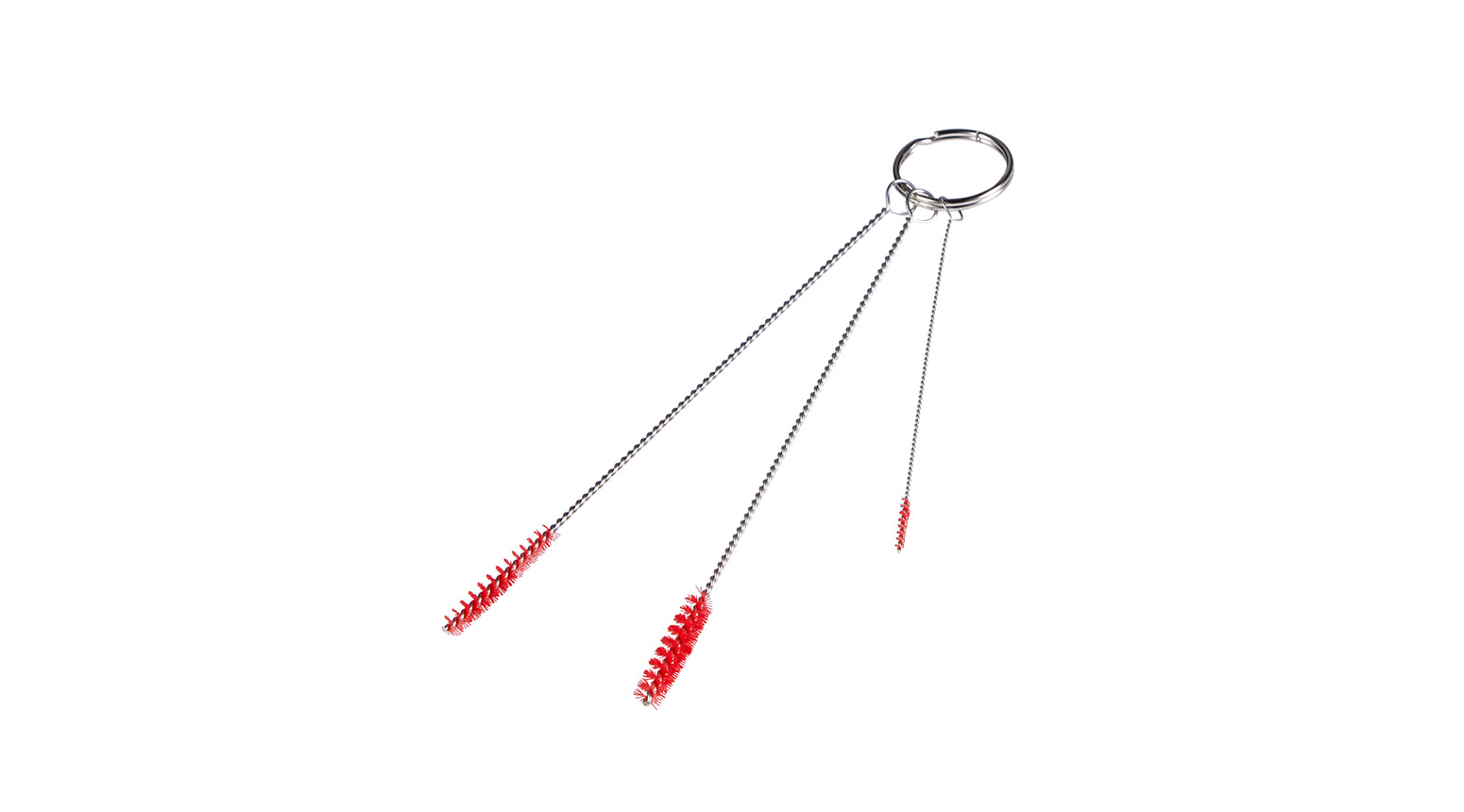 VIKAN Reinigungsset mit 3 Bürsten, weich, 150 mm, Ø 2, Ø 5, Ø 6 mm, rot