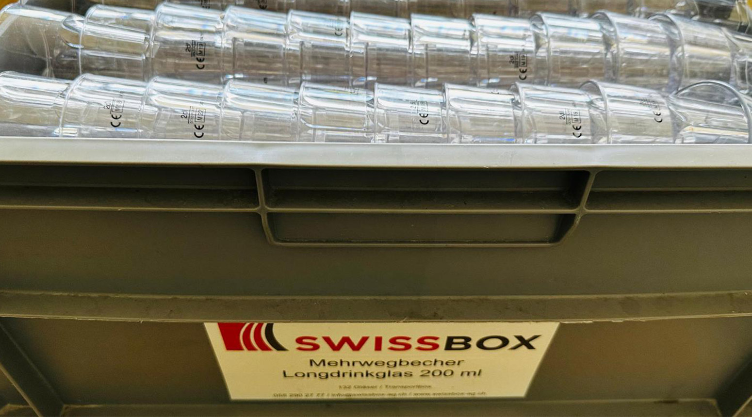 Longdrinkglas, 290 ml, geeicht bei 200 ml, inkl. Transportbox