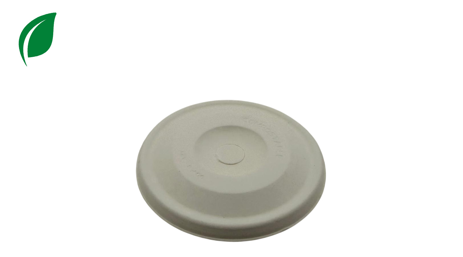 Flachdeckel mit Loch, Ø 90 mm, weiss, Pflanzenfaser