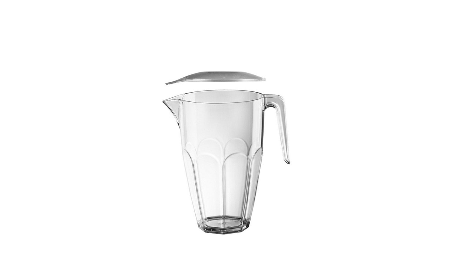 Pitcher mit Deckel, 2'250 ml, SAN, transparent, inkl. Transportbox