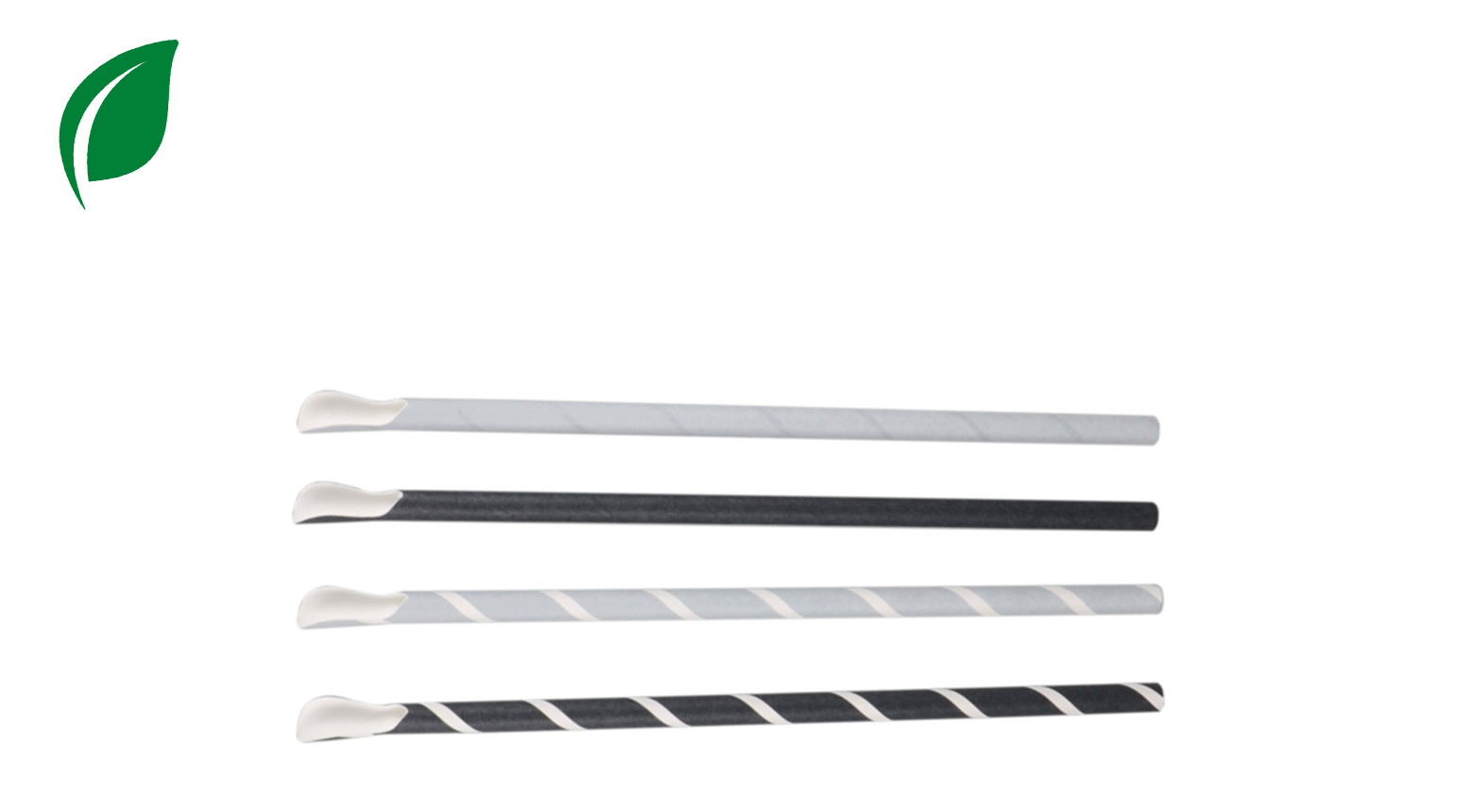 Trinkhalm mit Löffel Ø 8 x 230 mm, Papier, assotiert