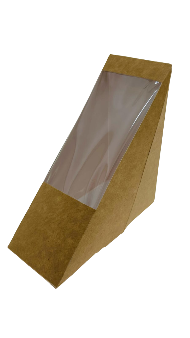 Dreieck-Sandwichbox 170 x 120 x 55 mm. Karton, braun