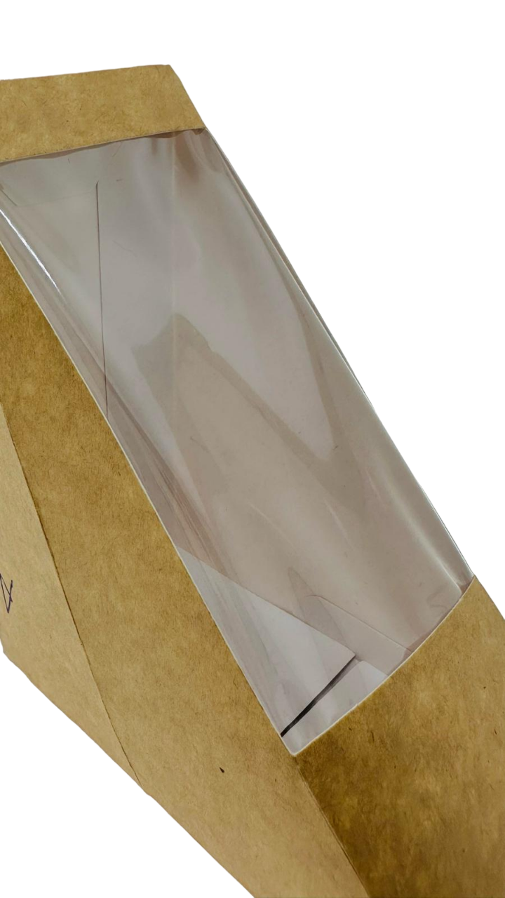 Dreieck-Sandwichbox 170 x 120 x 55 mm. Karton, braun