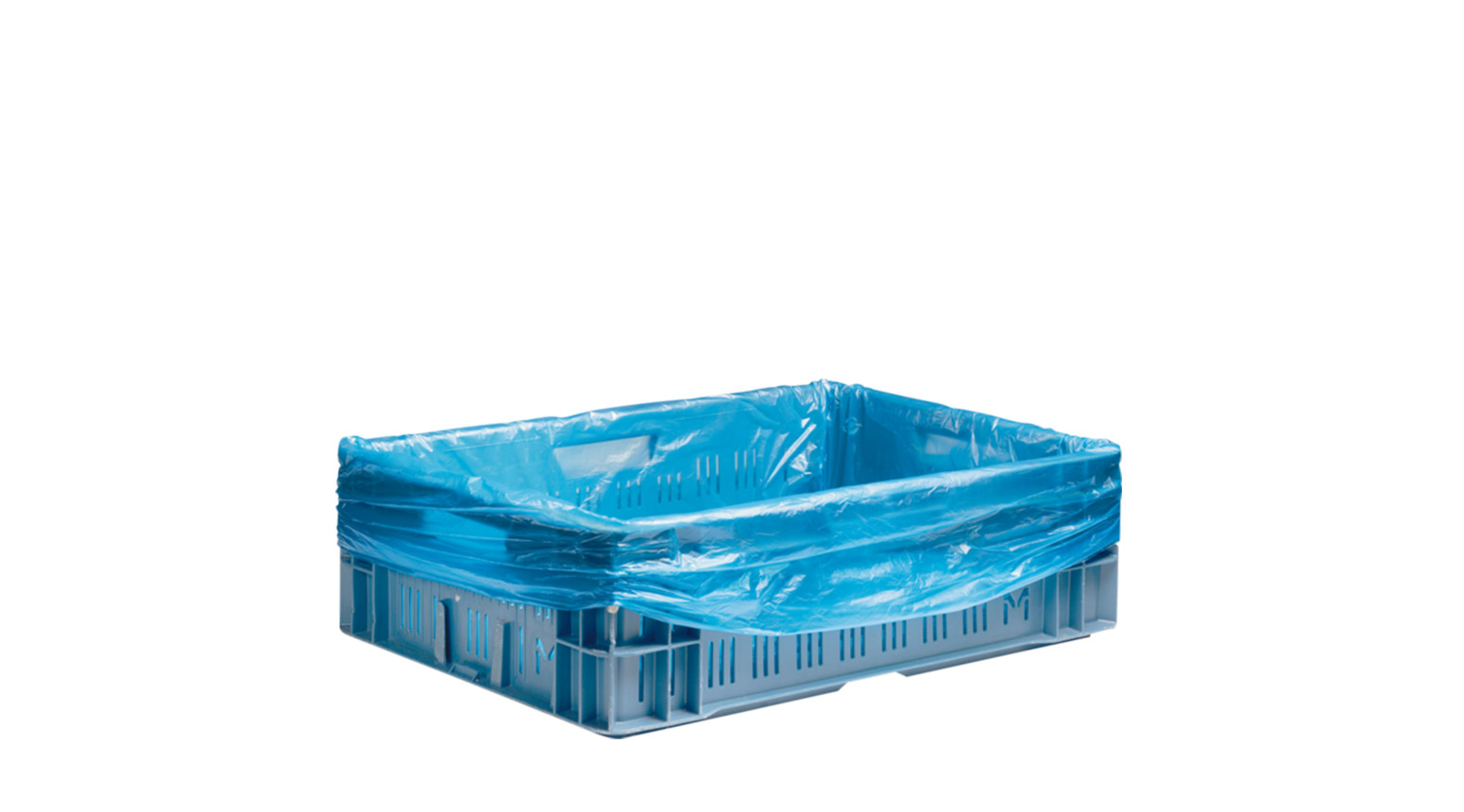 HDPE Harasseneinlagebeutel 60/20 x 80 cm, 8my, blau