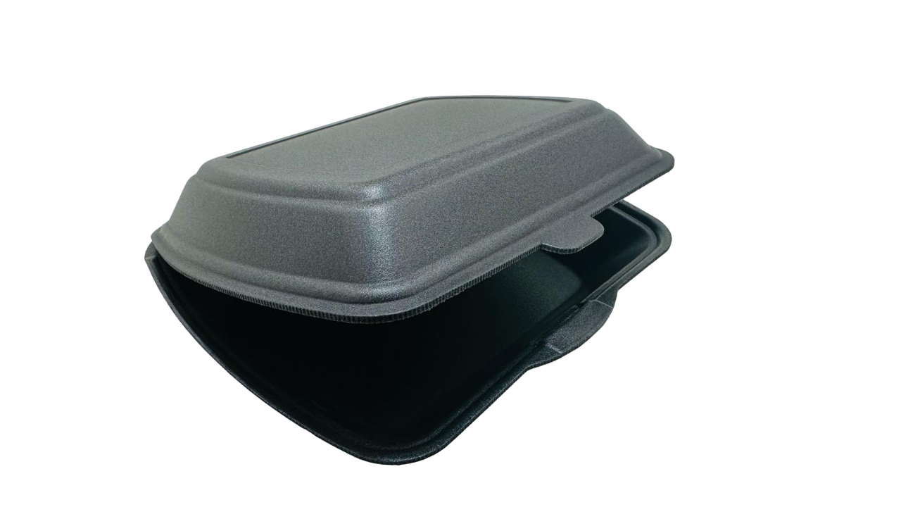 Menübox mit Klappdeckel, 1-teilig, 245 x 210 x 72 mm, EPS, schwarz