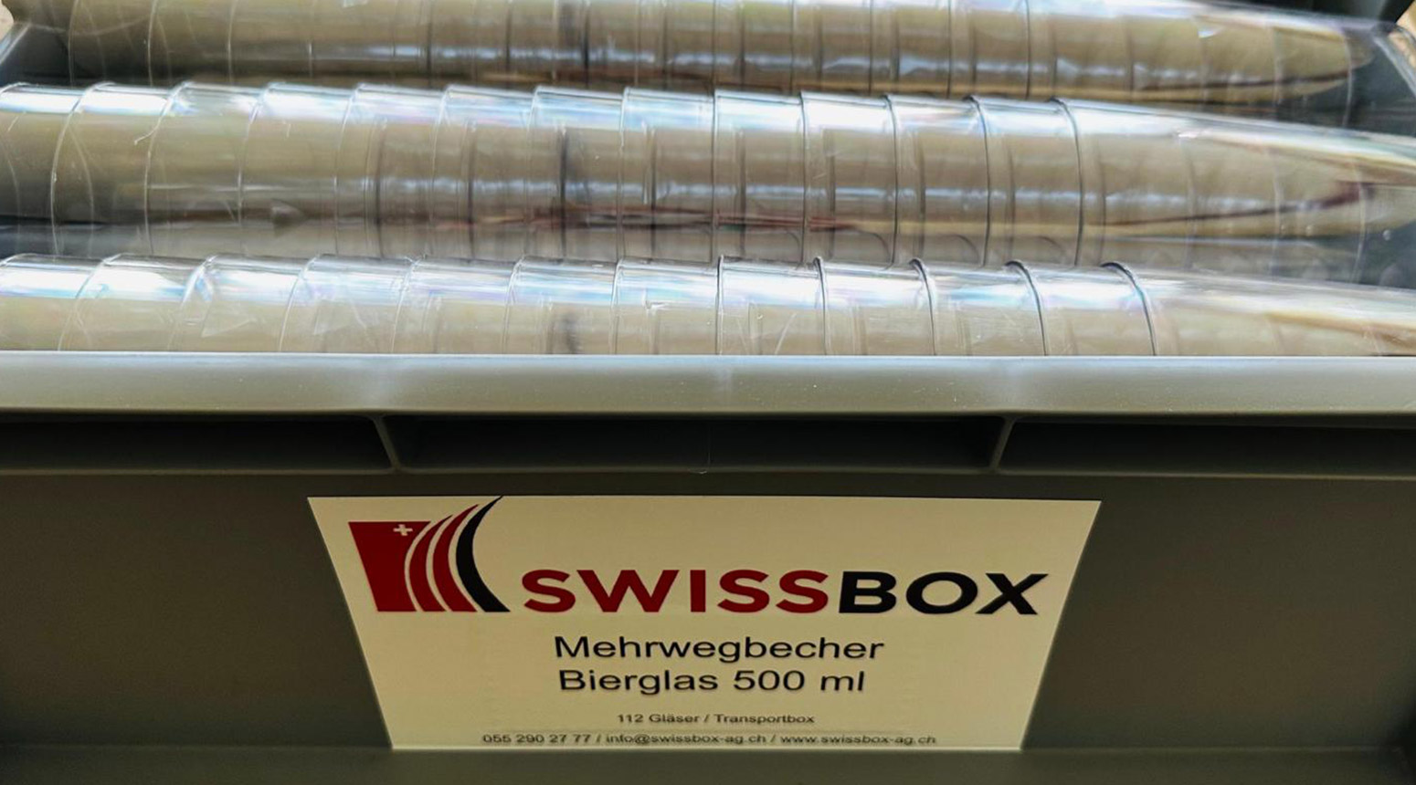 Bierglas, 586 ml, geeicht bei 500 ml, SAN, inkl. Transportbox