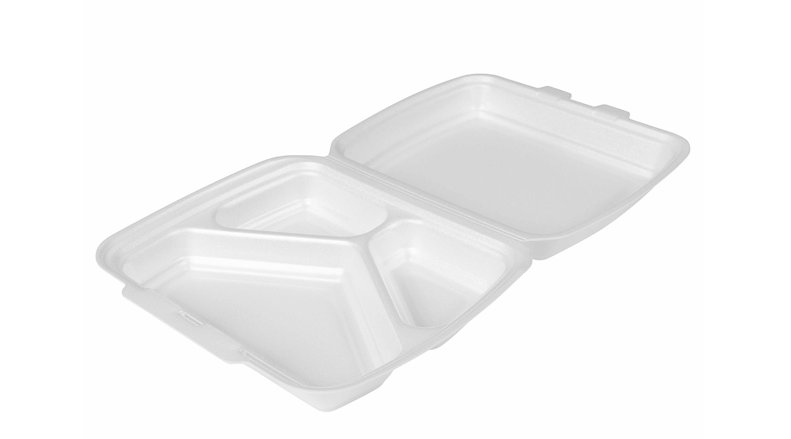 Menübox mit Klappdeckel, 3-teilig, weiss