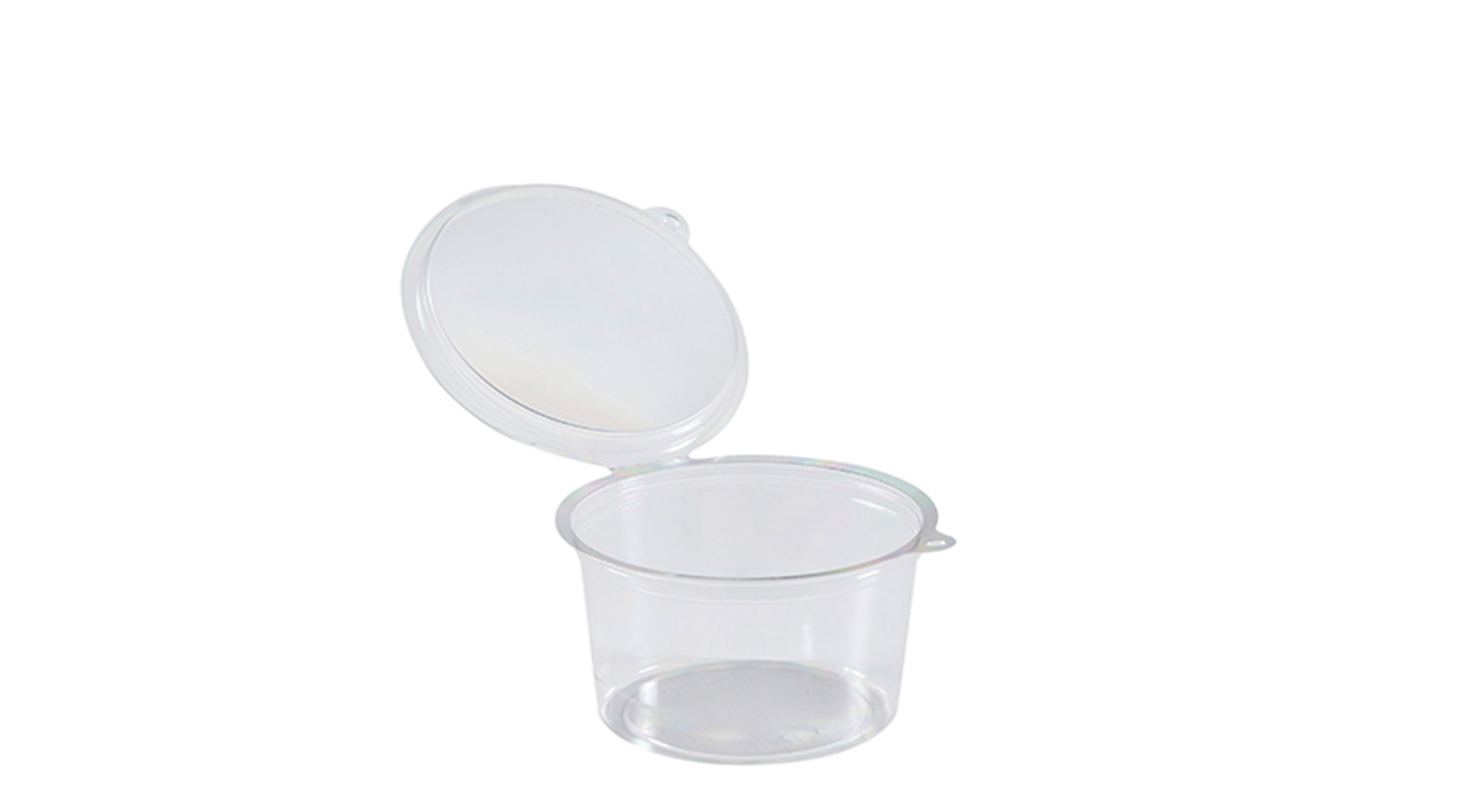 Salatschale mit Klappdeckel, 400 ml, Ø 120 mm, PET, transparent