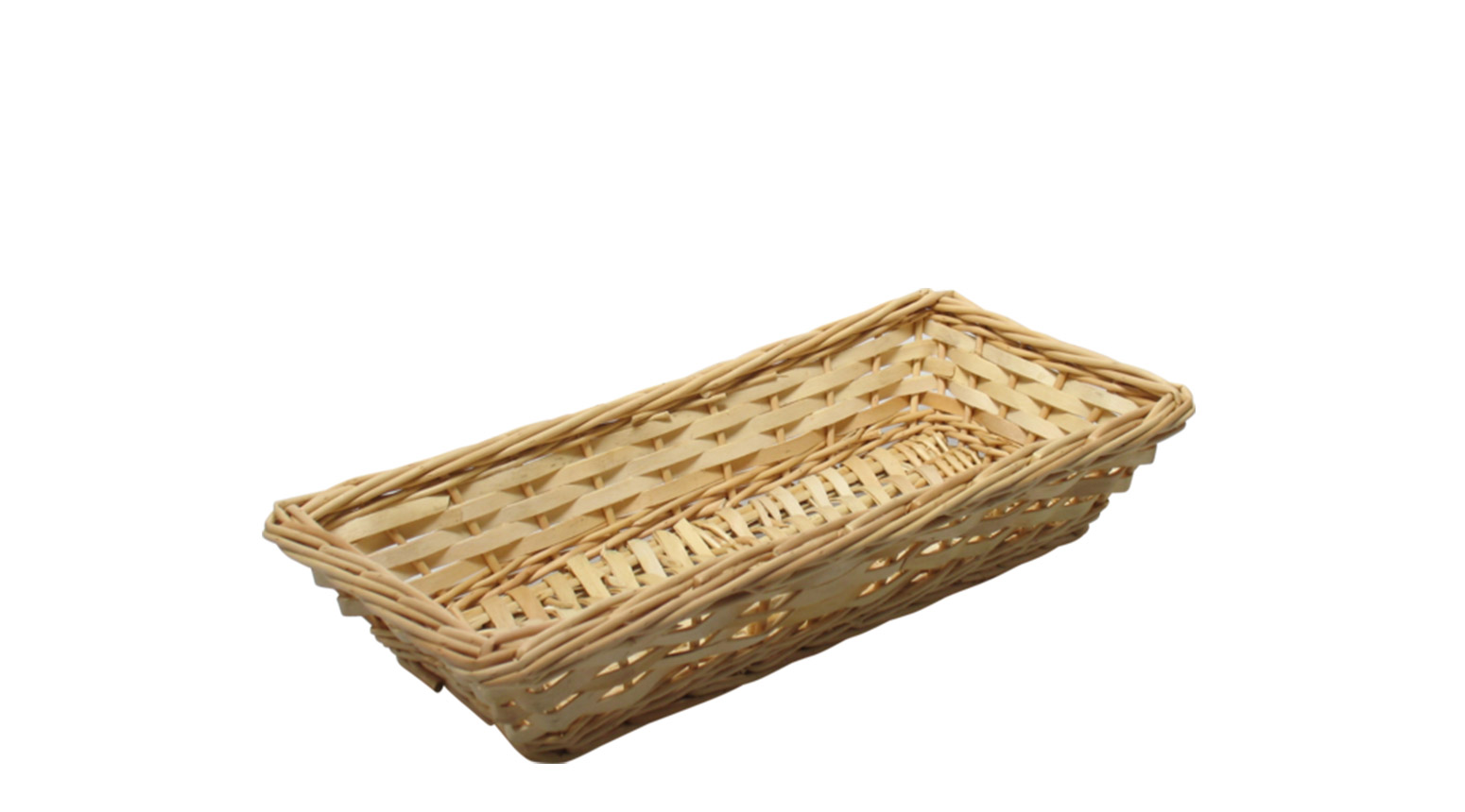 Korb, rechteckig, 370 x 170 x 70 mm, Weide, nature