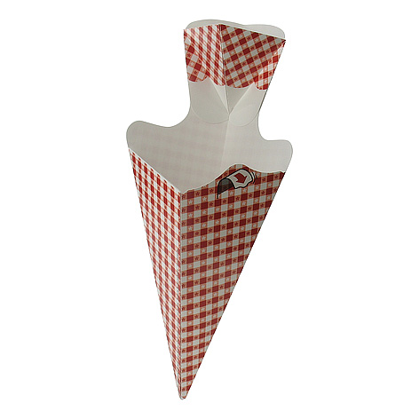 Snacktüte mit Saucenfach rot/weiss 195 mm, Karton