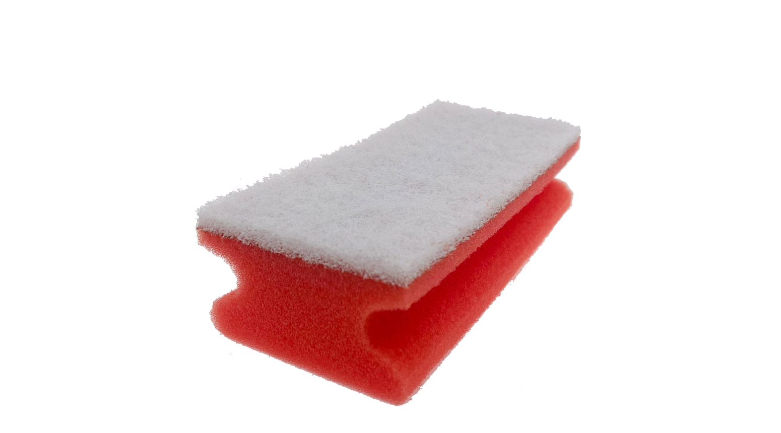 Putzschwamm kratzfrei rot/weiss 15 x 7 x 4.5 cm
