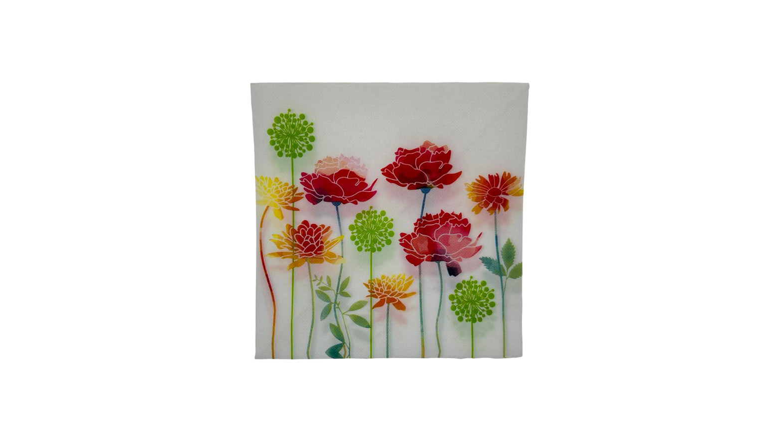 Serviette Paloma, 2-lagig, 40 x 40 cm, 1/4 Falz, Poppy Flowers