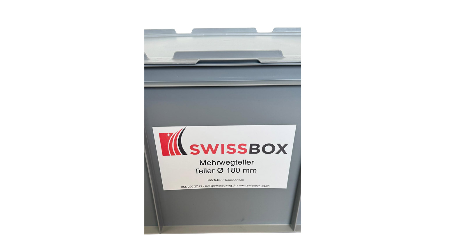 Teller, Mehrwegteller, Ø 180 mm, PP, weiss, inkl. Transportbox