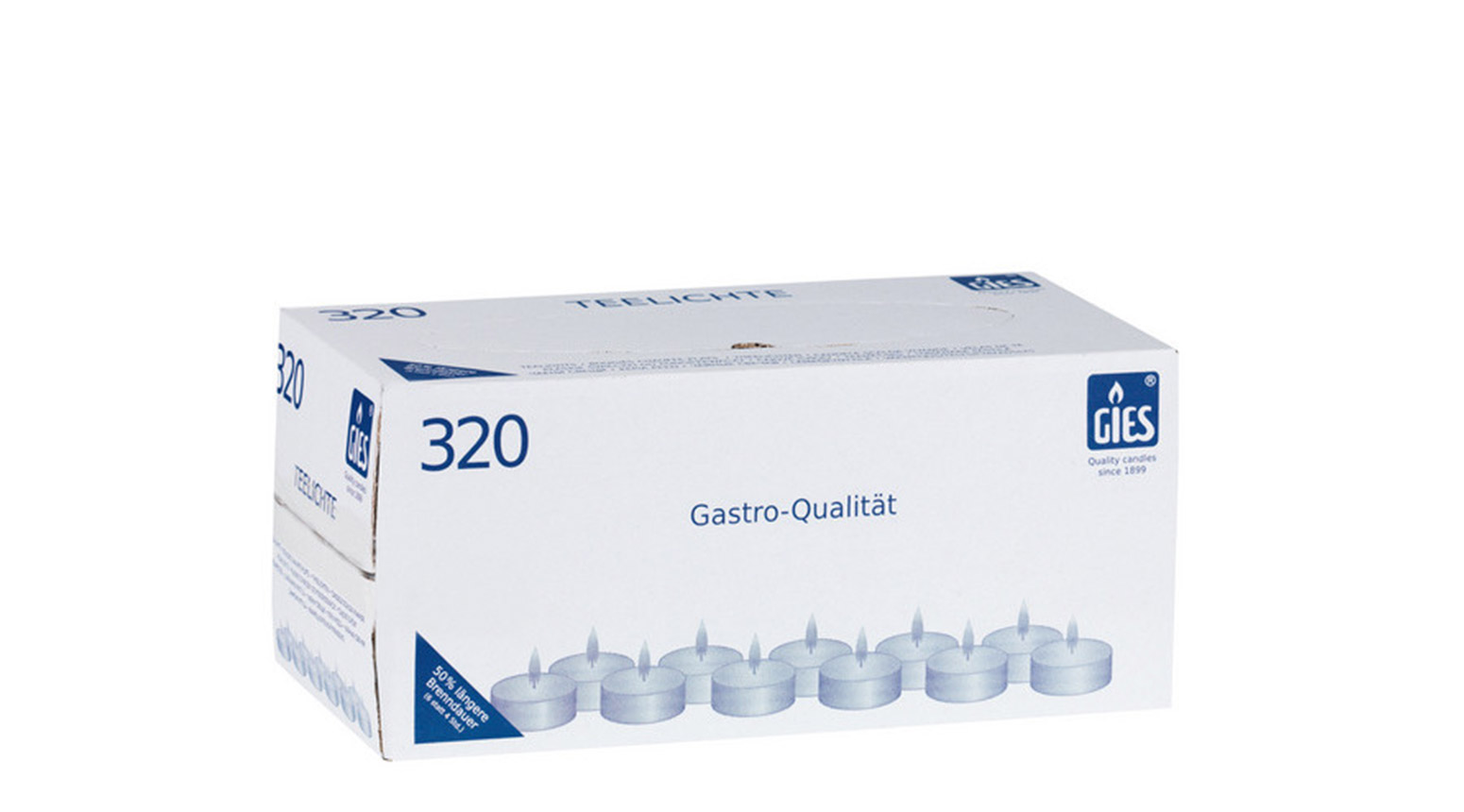 Teelichter 6 Stunden, in Metallhülse, weiss