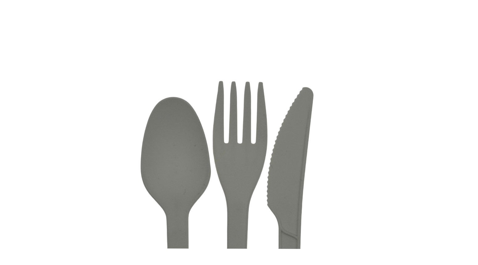 Besteckset ÖKO-LINE (Messer, Gabel, Löffel, Serviette, Salz/Pfeffer), CPLA, weiss