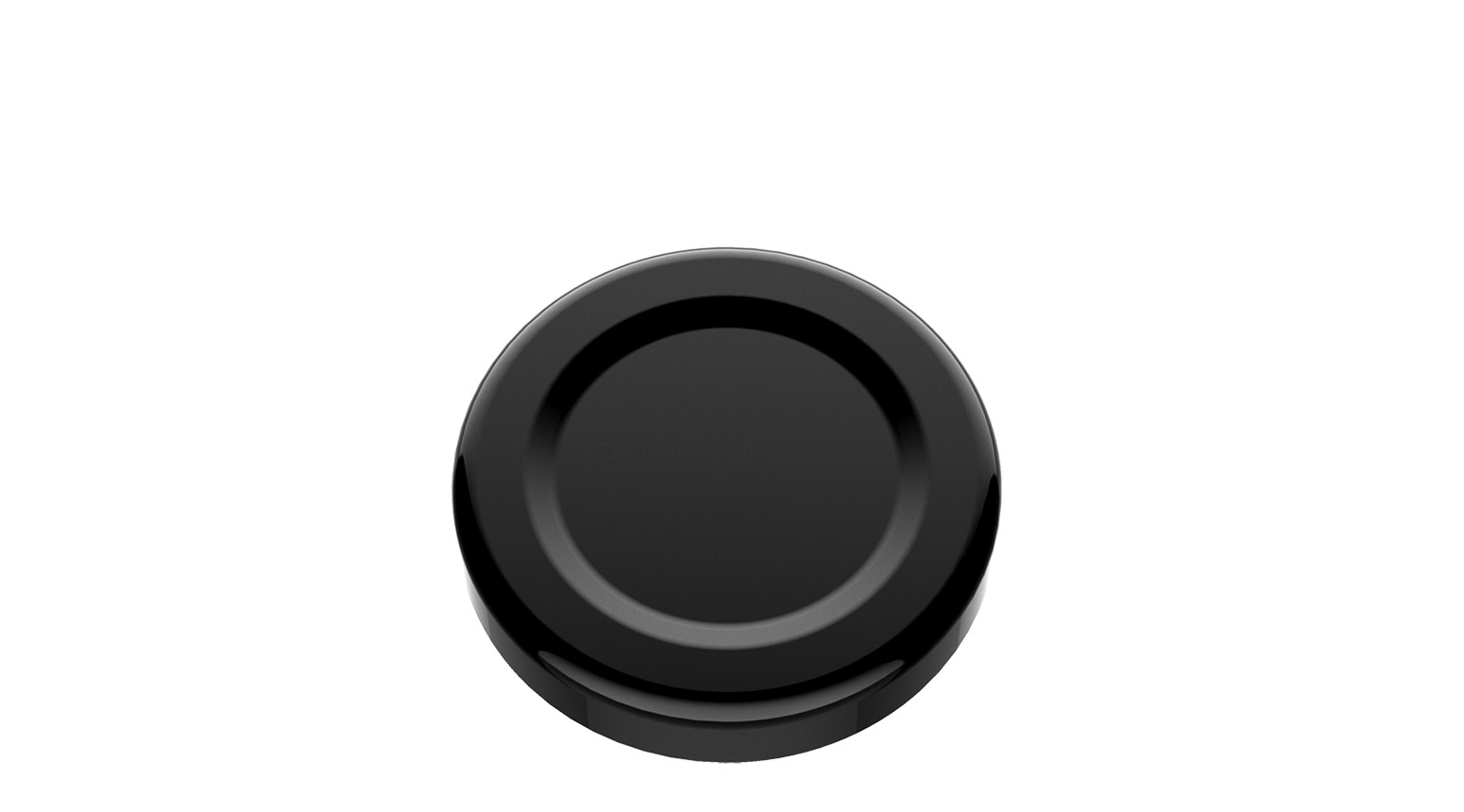 Deckel zu Weithalsflasche aus Glas, TO-48, schwarz
