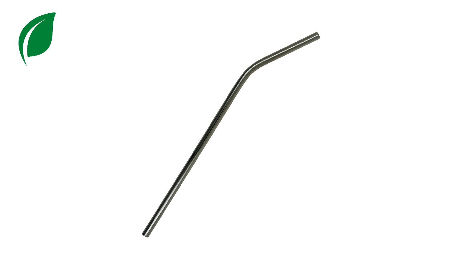 Trinkhalm gebogen, Ø 6 x 215 mm, Metall, silber