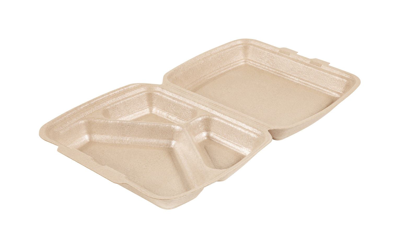 Menübox mit Klappdeckel, 3-teilig, braun